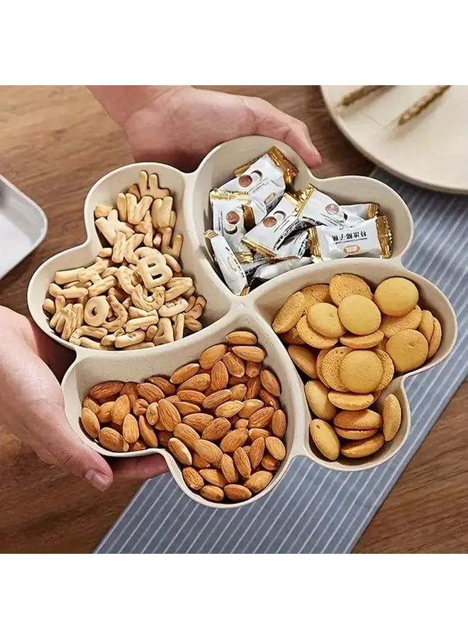 صينية وجبات خفيفة خضراء على شكل قلب بأربعة أقسام لتقديم المكسرات والحلوى والفواكه في الحفلات - Image 2